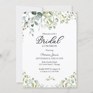 Aquarell-Eukalyptus-Grün-Bridal-Lunch  Einladung