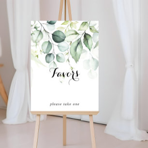 Aquarell-Eukalyptus-Grün-Favors-Schild Poster
