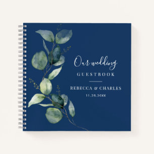 Aquarell-Eukalyptus-Grün-Hochzeitsgästebuch  Notizbuch