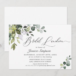 Aquarell-Eukalyptus-Grünzeug-Bridal-Luncheon Einladung