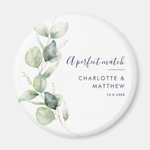 Aquarell-Eukalyptus-Grünzeug-Script-Hochzeit Magnet