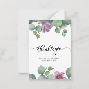 Aquarell-Eukalyptus-Hochzeit-Dankeschön Mitteilungskarte