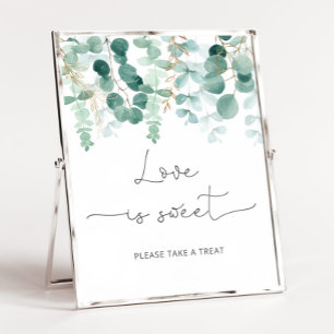 Aquarell-Eukalyptus Love is sweet Poster