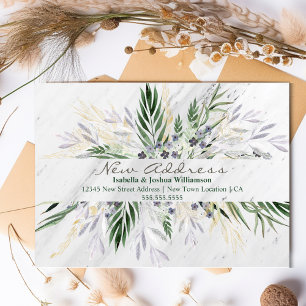 Aquarell-Eukalyptus- & Marmor-Bewegungsankündigung Postkarte