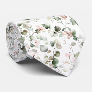 Aquarell-Eukalyptus-Muster Krawatte