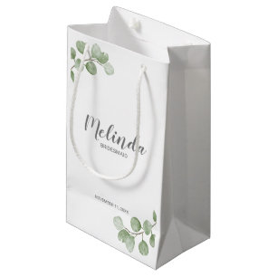 Aquarell-Eukalyptus-Personalisierter-Brautjungfern Kleine Geschenktüte