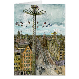 Aquarell-europäische Schwingen-Fahrt der