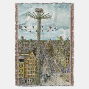 Aquarell-europäische Schwingen-Fahrt der Decke