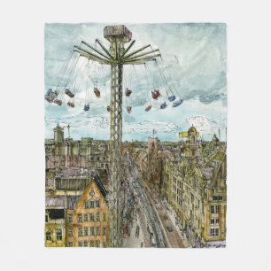Aquarell-europäische Schwingen-Fahrt der Fleecedecke