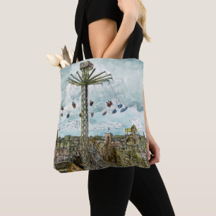 Aquarell-europäische Schwingen-Fahrt der Tasche