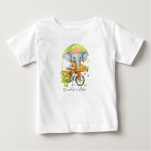 Aquarell Fahrrad Elefant Baby T-Shirt