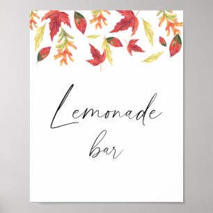 Aquarell fallende Blätter - Limonadenbar Poster