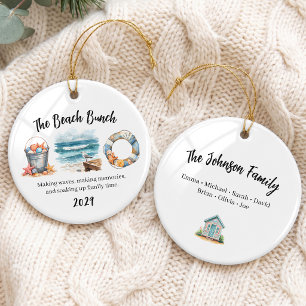Aquarell-Familien-Strandtrip-Gruppe Keramik Ornament
