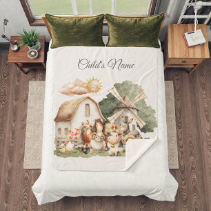 Aquarell-Fantastische Bauernhoftiere Sherpadecke