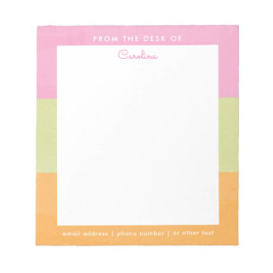Aquarell-Farbblock Pink Grün Orange Neon Notizblock