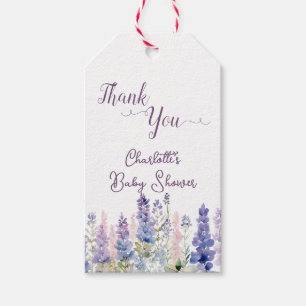 Aquarell Farbige Lupinenblumen Baby Shower Geschenkanhänger