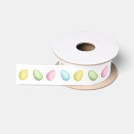 Aquarell-Farbige Pastell-Oster-Eier Satinband