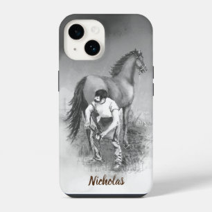 Aquarell Farrier Reitsport Individuelle Name iPhone 14 Hülle