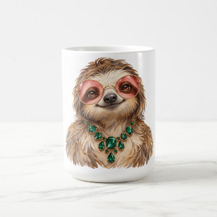 Aquarell-Faultier-Wildlife-Kunst-Kaffeetasse Kaffeetasse