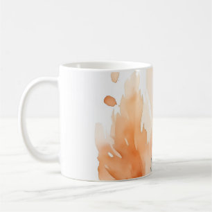 Aquarell-Feder-Kunstprint Boho Orange Türkis F Kaffeetasse