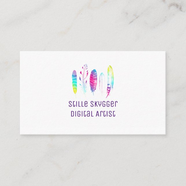 Aquarell-Feder Visitenkarte (Vorderseite)