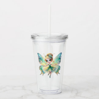 Aquarell-Fee-Acryl-Tumbler Acryltrinkbecher