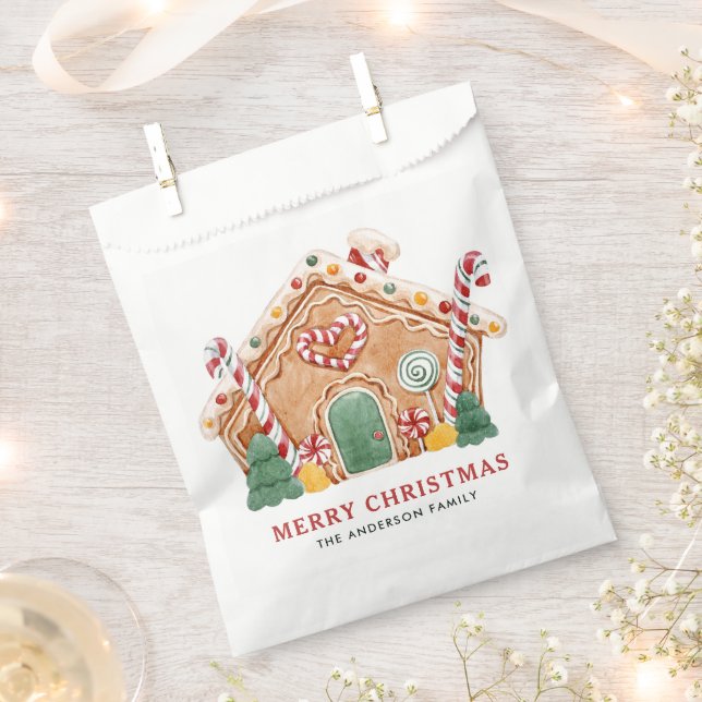 Aquarell Festive Lebkuchen Weihnachten Geschenktütchen (Ausgeschnitten)