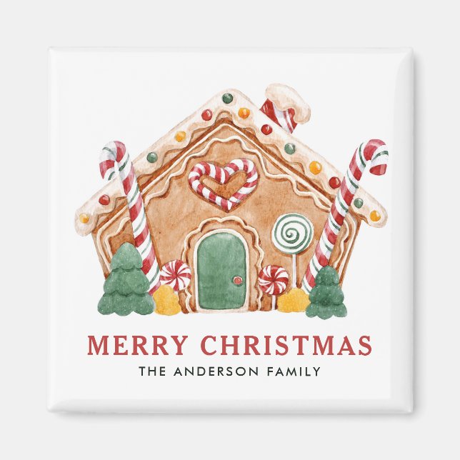Aquarell Festive Lebkuchen Weihnachten Magnet (Vorne)