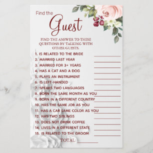 Aquarell Find the Guest Junggesellinnen-Abschiedss Flyer