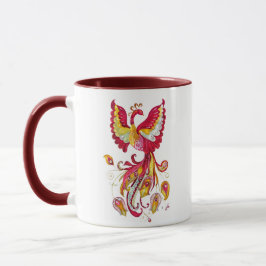 Aquarell Firebird Feathers Red Phoenix Bird Tasse