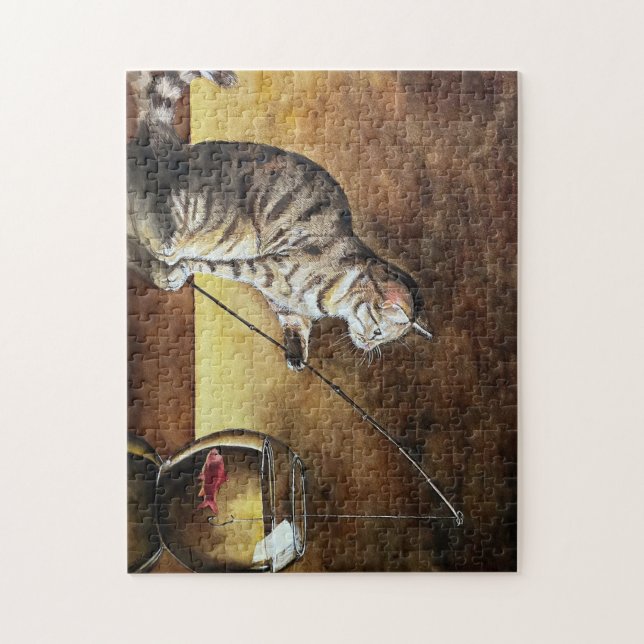 Aquarell-Fischkatze (Vertikal)