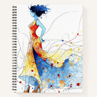 Aquarell Flamenco-Tänzerin – Freude in Bewegung #2 Notizbuch