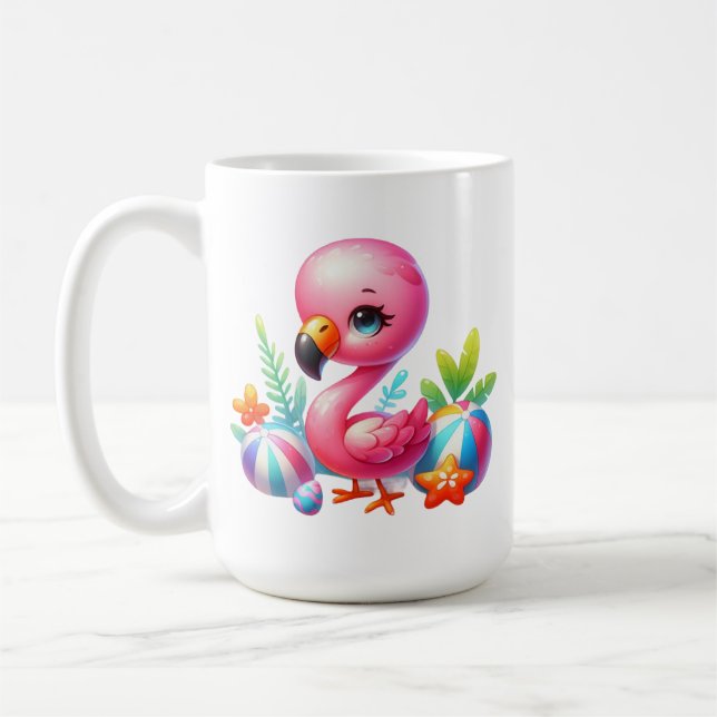 Aquarell Flamingo Clipart-95059 Kaffeetasse (Links)