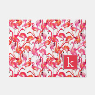Aquarell-Flamingo in den Aquarellen   addieren Fußmatte
