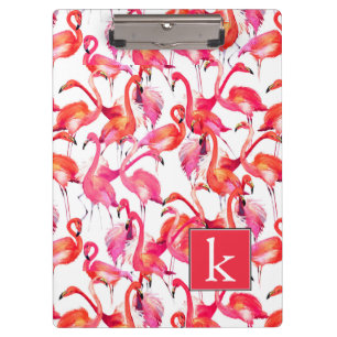 Aquarell-Flamingo in den Aquarellen addieren Klemmbrett