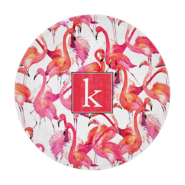 Aquarell-Flamingo in den Aquarellen | addieren Schneidebrett (Vorderseite)