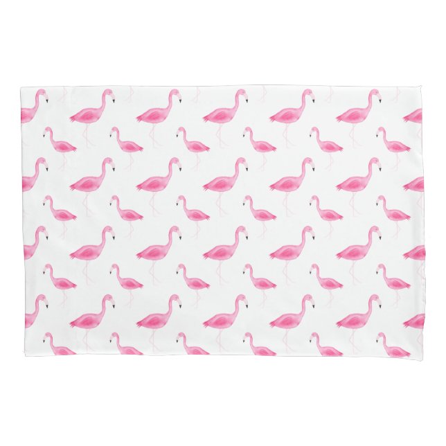 Aquarell-Flamingo-Muster Kissenbezug (Vorderseite)