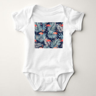 Aquarell Flamingo: Rosa tropische Eleganz. Baby Strampler