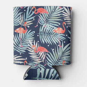 Aquarell Flamingo: Rosa tropische Eleganz. Dosenkühler