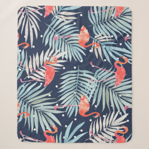 Aquarell Flamingo: Rosa tropische Eleganz. Sherpadecke