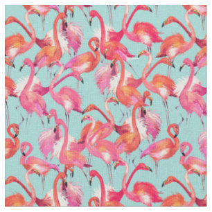 Aquarell-Flamingos erfasst Stoff