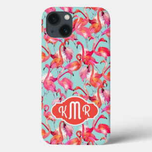 Aquarell-Flamingos erfassten Monogramm Case-Mate iPhone Hülle
