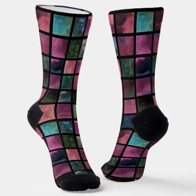 Aquarell, Fliesen Socken (Gewinkelt)