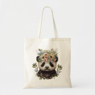 Aquarell Floral Baby Panda Niedlich Tragetasche