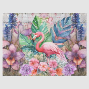 Aquarell Floral Flamingo Decoupage Seidenpapier
