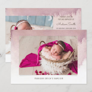 Aquarell Floral Foto Taufe Party Einladung