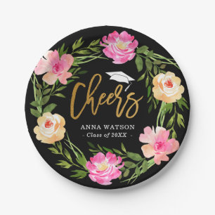 Aquarell Floral Gold Gewürze Custom Abschluss Pappteller