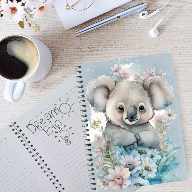 Aquarell Floral Koala Notizblock (Von Creator hochgeladen)