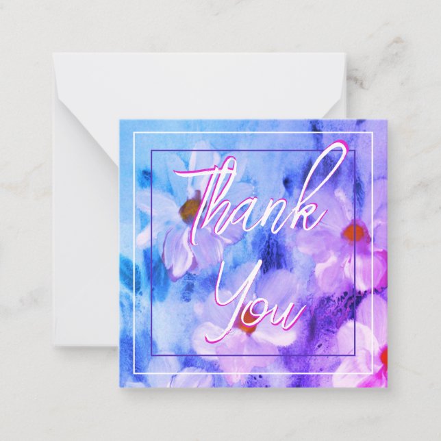 Aquarell Floral Mini Mitteilungskarte (Vorderseite)