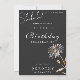 Aquarell Floral Moderne Elegante Überraschungsgebu Einladung